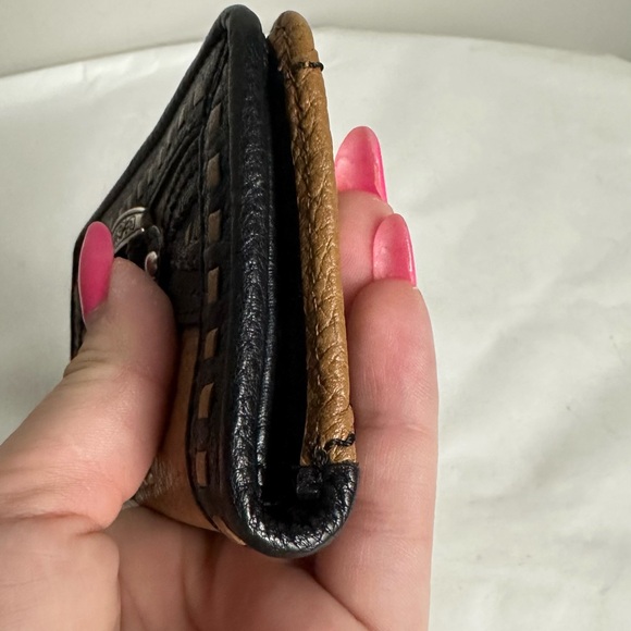 Brighton Black and Tan Wallet with Studded Details - Picture 3 of 6